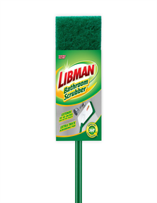 (CR-0290) Libman Bathroom Scrubber; The Bathroom Scrubber is the go-to tool to remove grime from hard-to-reach bathroom areas. The thick scourer attached to a pivoting head allows for full control of scrubbing on hard surfaces such as ceramic and tile.