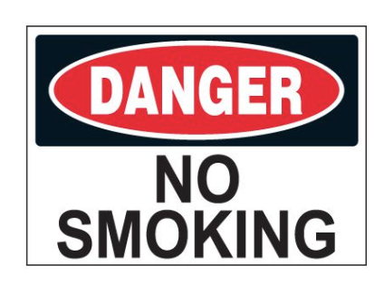 ****(CV-5070) Danger No Smoking, Sign 7 x 10, Rigid Plastic