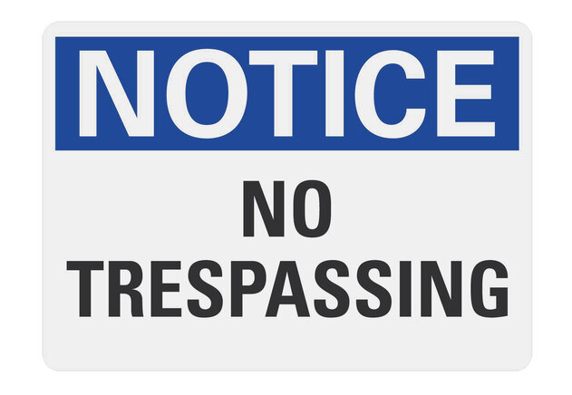 ****(CV-5110) Notice No Trespassing, Sign 7 x 10, Rigid Plastic