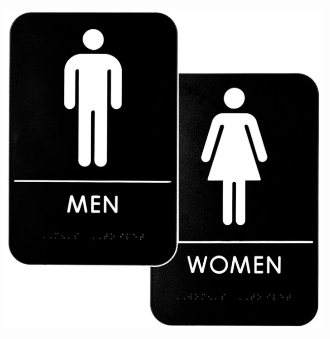 ****(CV-5180) Sign Women  OR Men  6" X 9" White on Black