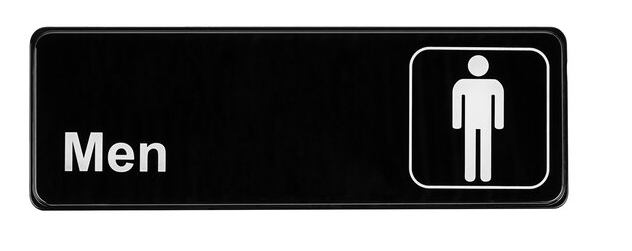 ****(CV-5190) Coed Men's and Women's Restroom Sign, 3'' X 9''  White on Black