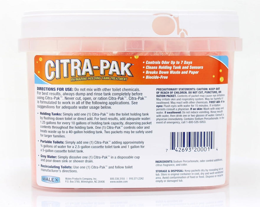 (CZ-0520) Walex Citra-Pak RV/Marine Holding Tank Deodorizer Drop-Ins 30 Count