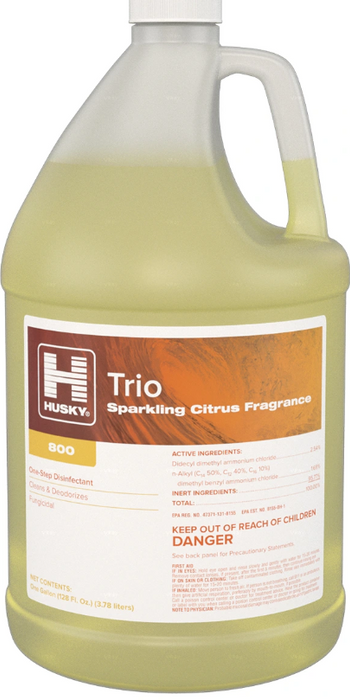 (LA-0670) Husky Trio Sparkling Citrus, Gallon, Concentrated Neutral One Step Disinfectant. Multi-purpose and surface Disinfectant cleans and deodorizes in one step.