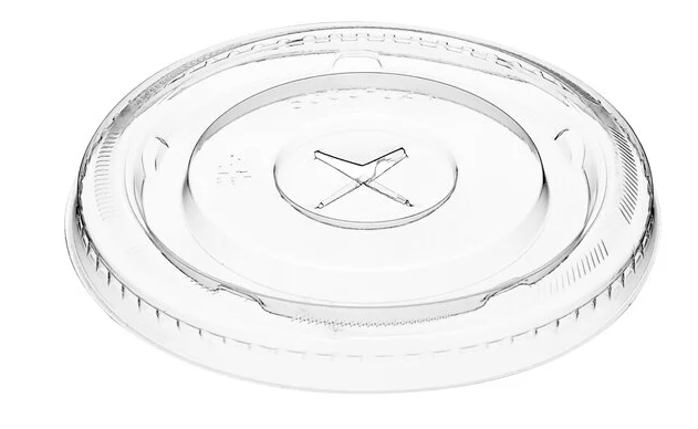 (PA-0130) Ultra Clear Cup Lid with Straw Slit, Fits 12-24oz Clear Cups, 100 Per Sleeve, 1000 Per Case