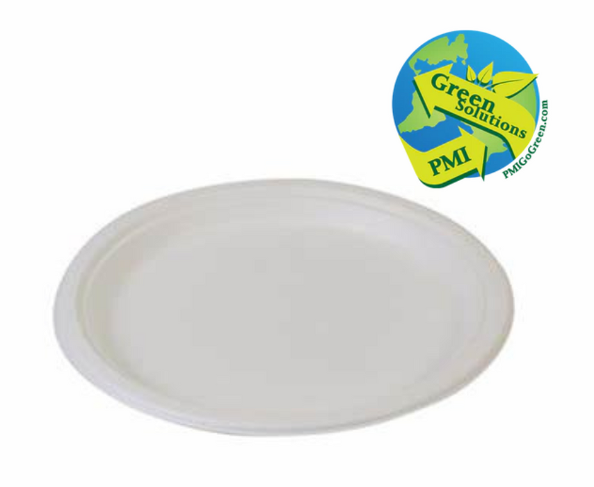 (PC-1000) 9'' Compostable Plate 125 Per Sleeve 500 per Case