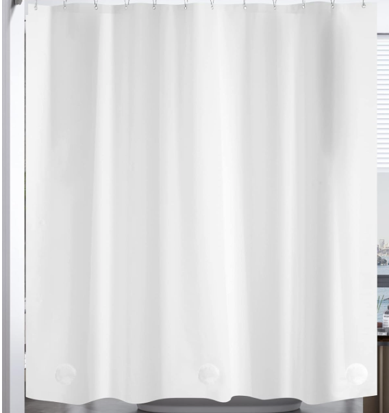 (SP-3040) Plastic Shower Curtain, 72 x 65 Inches Heavy Weight White (Special Order)