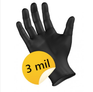 D4201 BLK "Value Line" Nitrile Glove, 3 Mil, Powder Free, 100 per Box, 10 boxes per Case 4201BLK