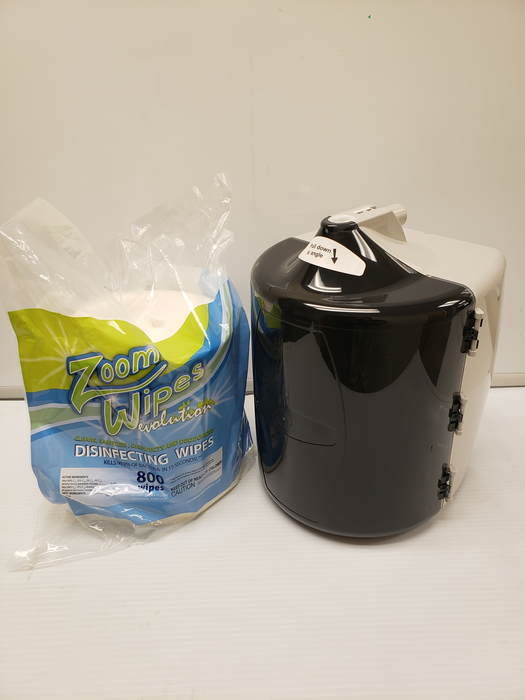 Combo: Zoom Wipes Evolution, 800 Disinfecting Wipes + Dispenser.