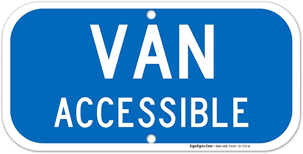 (CV-4050) Van Accessible Sign, Handicap Parking Sign, 6x12 3M Reflective