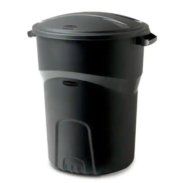 (CE-0890) Rubbermaid Roughneck 32 Gal. Black Round Trash Can with Lid ( CALL FOR PRICE)