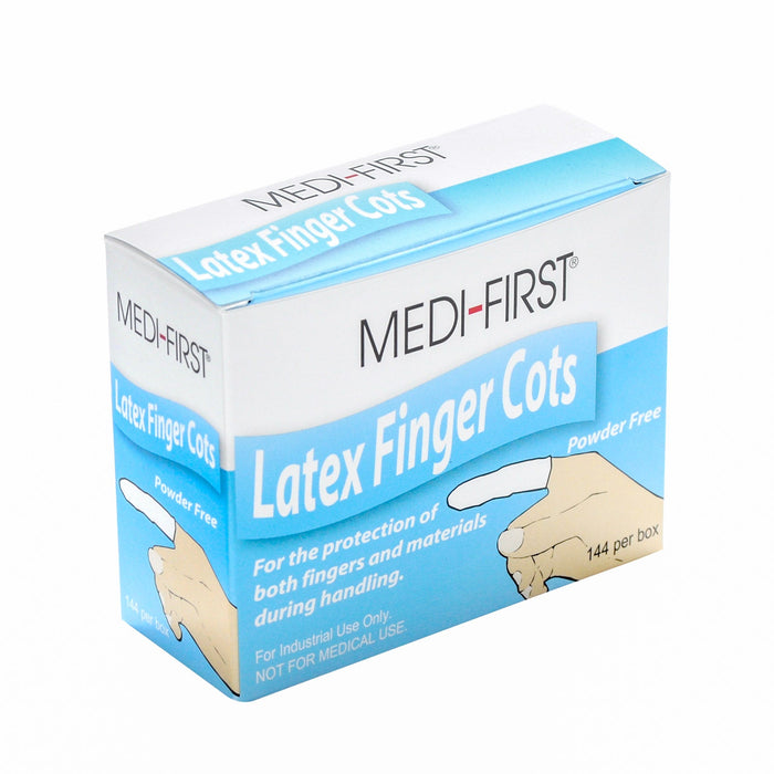 (CH-0660) Medi-First Latex Finger Cots - 144/Box