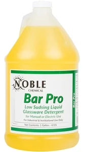 (CI-0070) Noble Chimical Bar Pro; 1 Gallon 128 oz. Low Sudsing Manuel Glass Washer Detergent