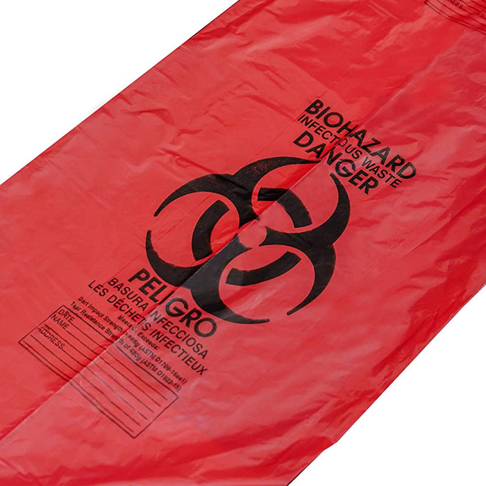 (CL-0400) BIO-Hazard Bag, Red, 1 Mil, 24 x 23, 250 Per Case