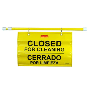 (CV-0300) Closed for Cleaning Hanging Door Sign; English/Spanish