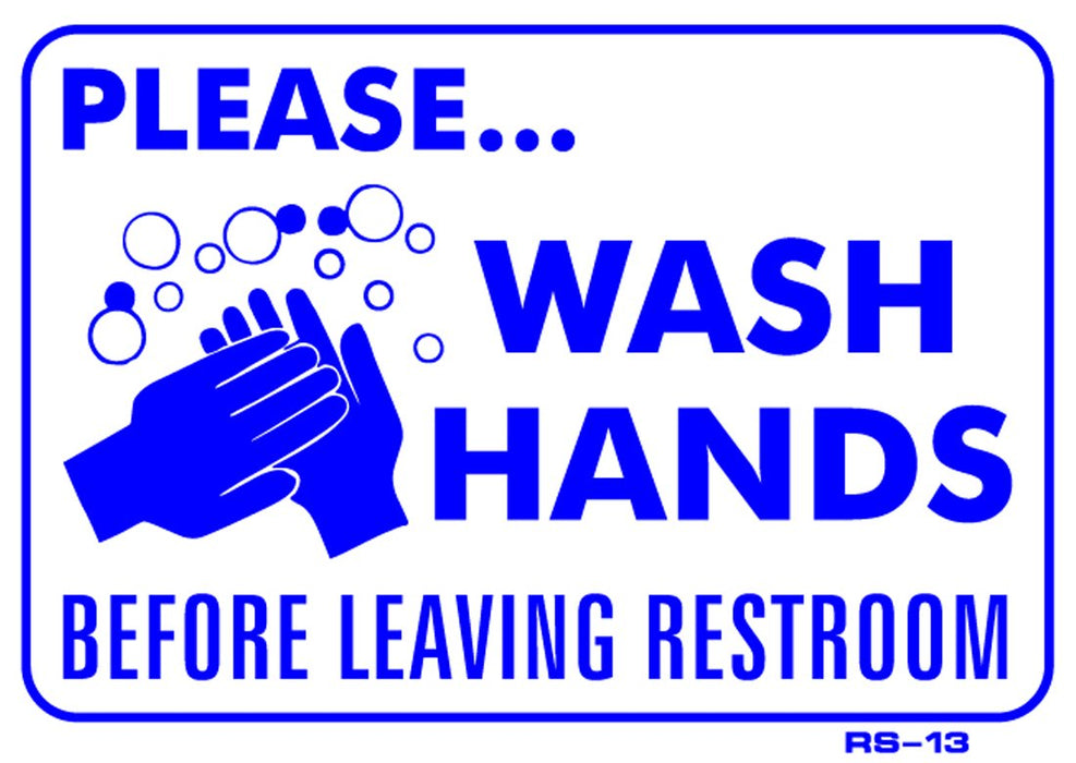 (CV-5000) Please Wash Hands Before Leaving Restroom Sign