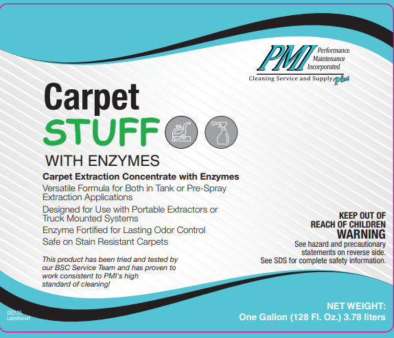 (LU-3000) PMI's CARPET STUFF WITH ENZYMES - Carpet Extraction Concentrate with Enzymes