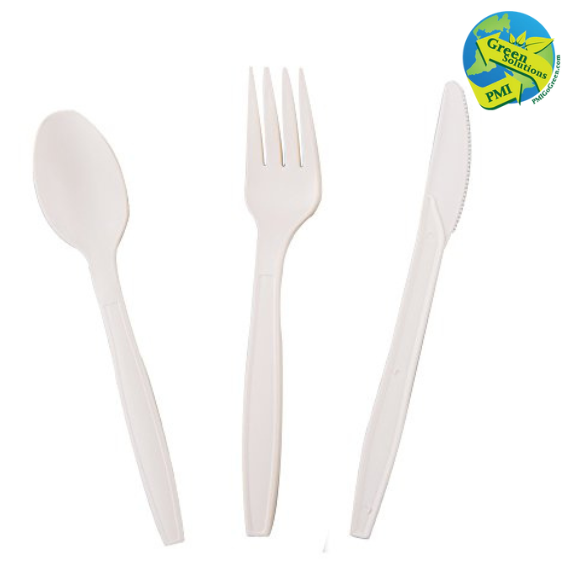 (PC-05XX) Compostable Spoon, Fork or Knife, 50 per Pack PMI GREEN SOULTIONS