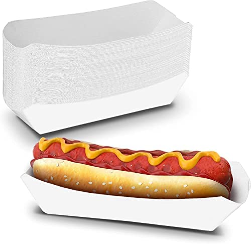 (PA-2935) 12" Hot Dog Tray, White, Cardboard