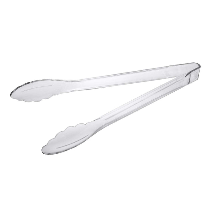 (PA-8029) 10" Plastic Serving Tongs, Clear, Perfect for parties, gatherings, food serving and everyday use.