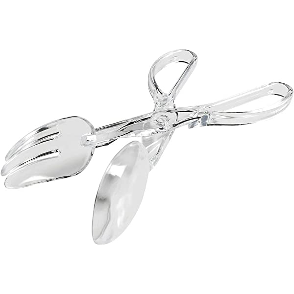 (PA-8268) 11 1/2" Clear Plastic Salad Tongs