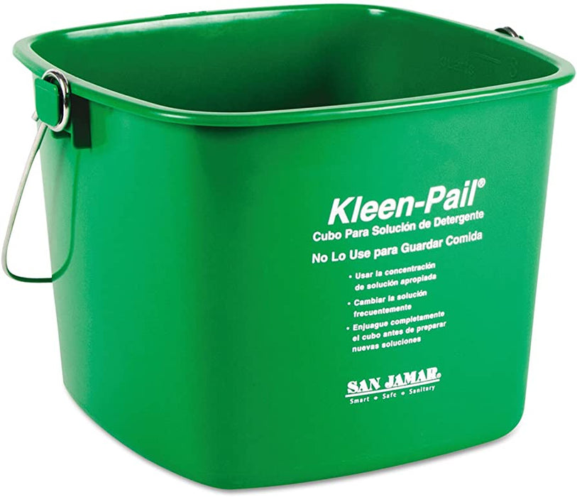 (PA-876X) Kleen Pail 6 Qt Green or Red Plastic Soaping Solution.
