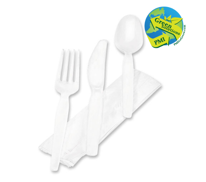 (PC-0550) Compostable Cutlery Kit, 50 Per Pack-PMI GREEN SOULTIONS