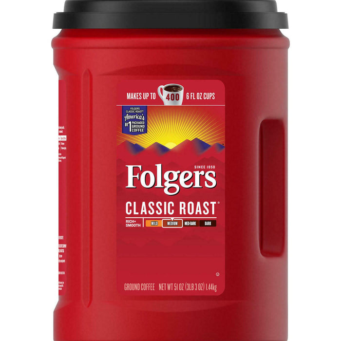 (PH-1495) Folgers Classic Roast Ground Coffee 51 oz., Medium-roast