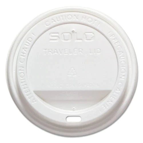 (PA-0550) Paper Cup Travel Beverage Lid, Fits 12-24 oz Cup, White, 100 per Sleeve