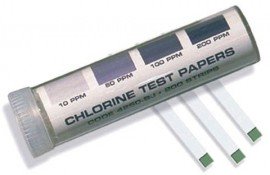 (LA-0290) Chlorine Test Strips 10 - 200 PPM, 100 Strips Per Tub