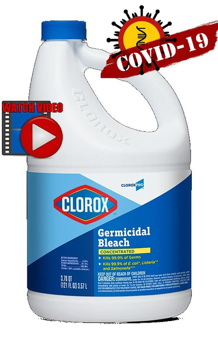 (LA-0150) Commercial Concentrated Clorox Germicidal Bleach, 121 oz