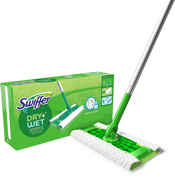 (CM-018X) Swiffer Sweeper Dry and Wet Floor Mopping and Cleaning Starter Kit