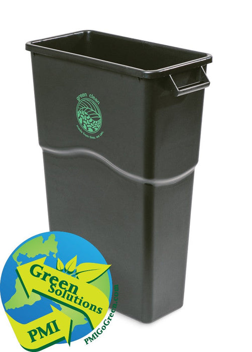(CE-2XXX) Slim "Mo" Waste Can, Green Clean, 23 Gallon. PMI GREEN SOULTIONS