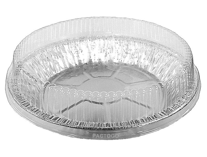 (PA-6015) 9" Foil Pie Pan 1-5/16" Deep W/Clear Dome Lid