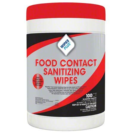 (LA-0970) WipesPlus, 100 Count No-Rinse Food Contact Sanitizing Wipes