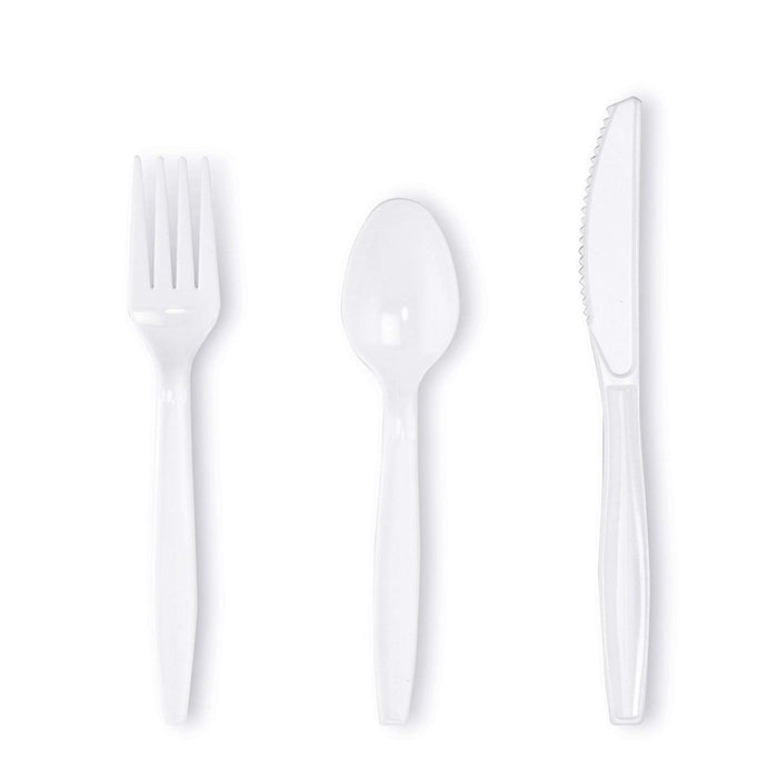 (PA-25XX) Spoon, Fork or Knife, White or Clear, Heavy Duty, 100 per Pack