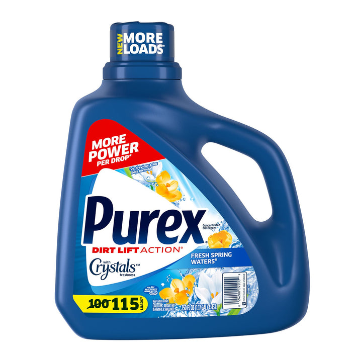 (CI-0804) Purex With Crystals Fresh Spring Waters Liquid Laundry Detergent (150 oz)