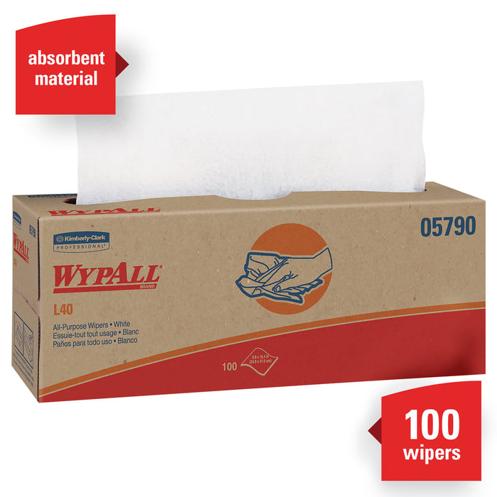 (PW-0130) Wypall L40, White, 100 Wipes Per Box (05790)